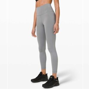 Lululemon Wunder Train High-Rise Tight 25", Rhino Grey, size 6